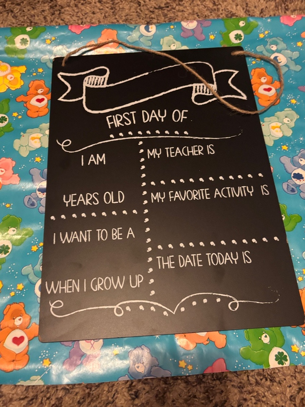 First Day of School Chalkboard Sign
